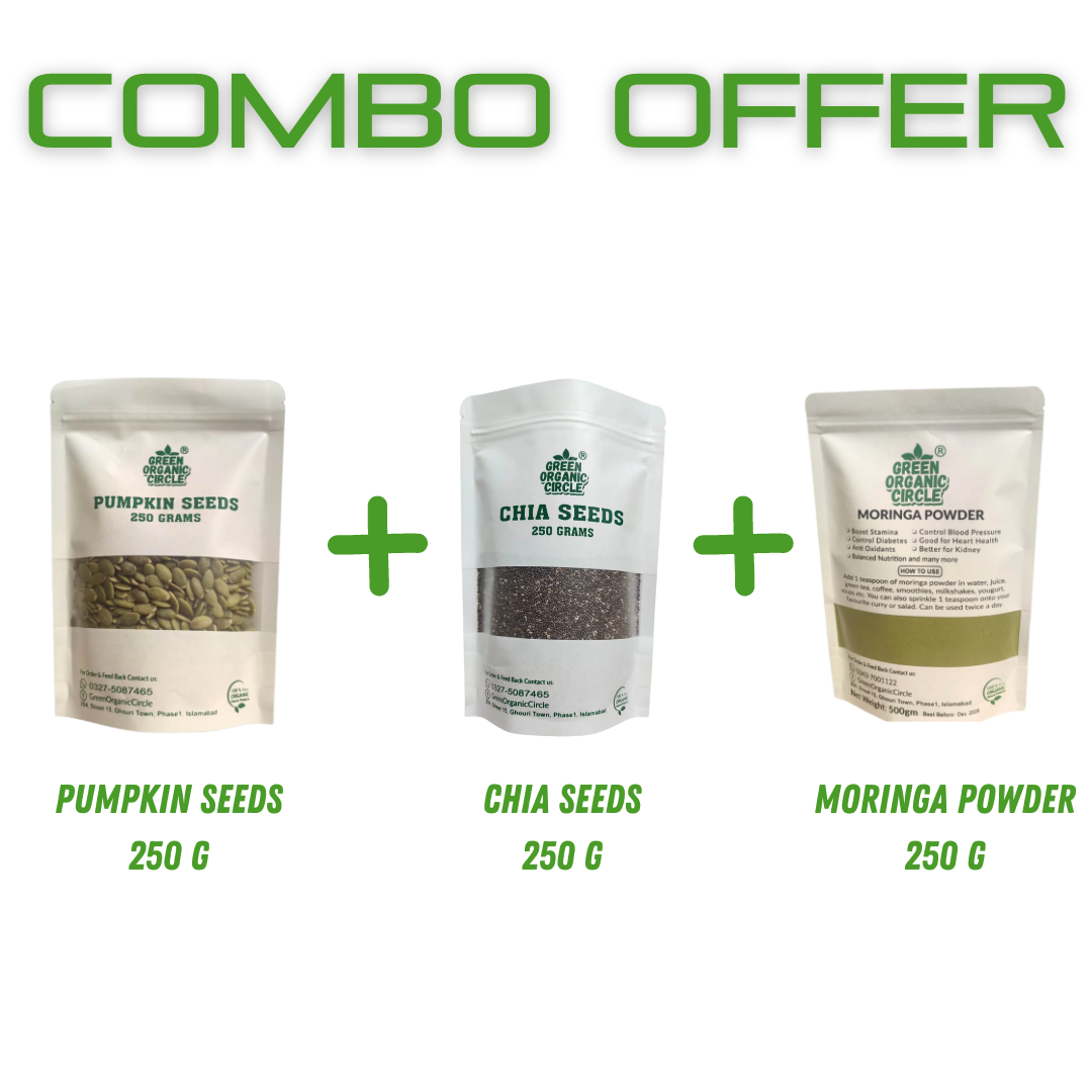 Pumpkin Seeds 250 gram Chia seeds 250 gram Moringa Powder 250 gram (Combo)