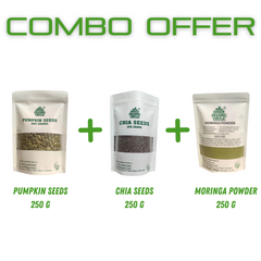 Pumpkin Seeds 250 gram Chia seeds 250 gram Moringa Powder 250 gram (Combo)